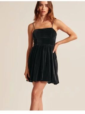 Abercrombie & Fitch Velvet Bubble Hem Mini Dress